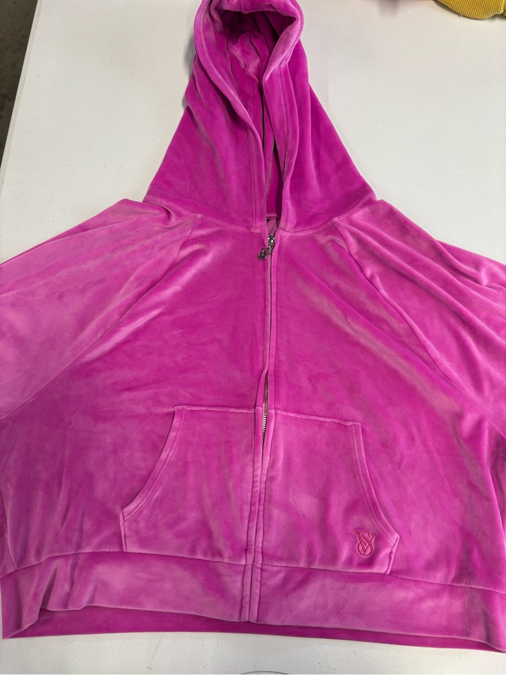 Pink Velour Zip-Up Hoodie Jacket - Victoria’s Secret